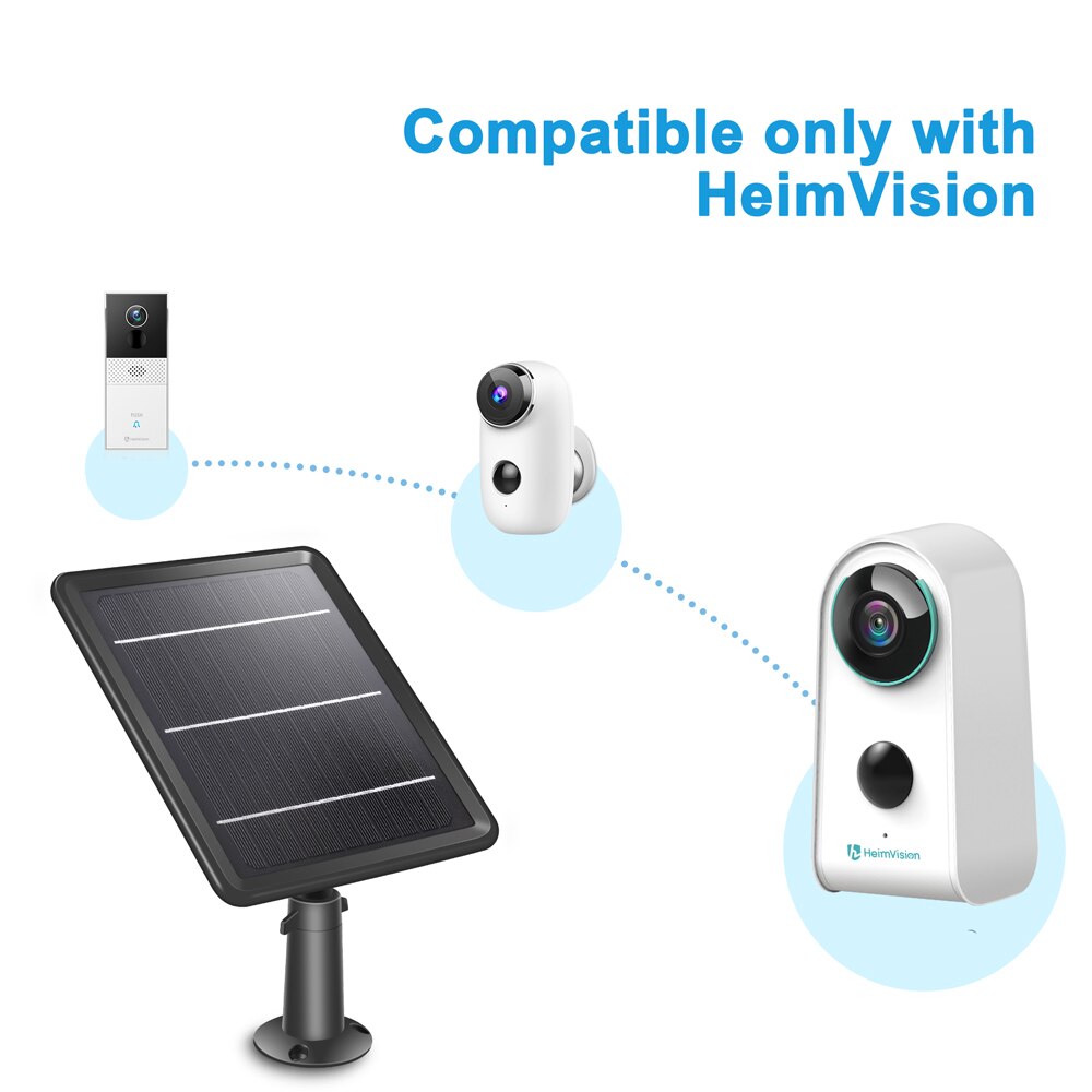 HeimVision HMS3 Solar Panel Supply Power for HMD3 HMD2 HMB1 Waterproof Support Continuously Rechargeable Battery Security Camera