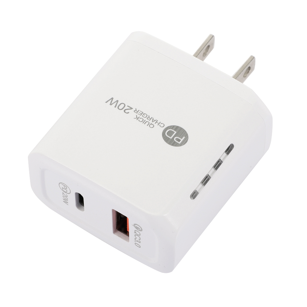 20w- usb-ladegerät, schnellladefunktion für mobiltelefone, standard-reiseladegerät mit us-/eu-stecker, netzteil für iphone, samsung, huawei und lg: Us-stecker weiß