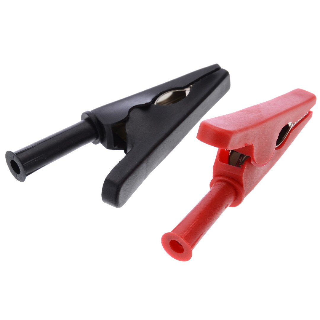 1 paar Zwart/Rode Krokodil Clips Alligator Test Clip Banana Plug Alligator Clips Volledig Geïsoleerde