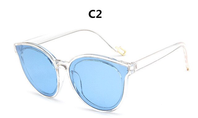 Farve luksus top katteøje briller solbriller kvinder mærke blå hav solbriller dame kvinde oculos de sol  uv400: C2