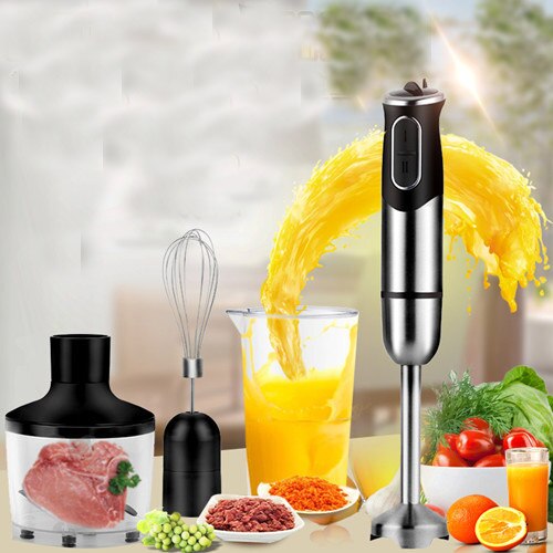4-in-1 Blender Mixer Stainless Steel 750-1500W Immersion Hand Stick Vegetable Meat Grinder 500mlChopper Whisk 800ml Smoothie Cup