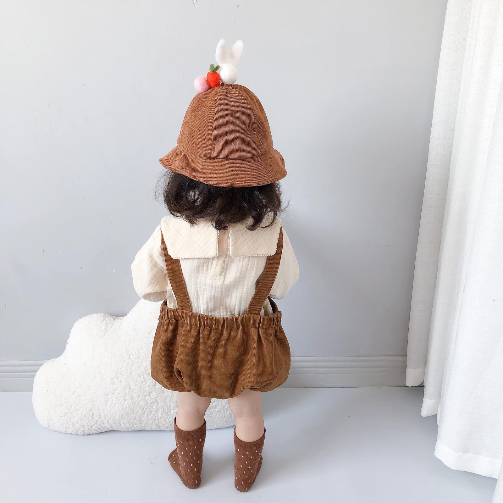 Herfst Baby Jongens Meisjes Kleding Set Baby Lange Mouw Geborduurde Bodysuit En Peuter Corduroy Overalls Jumpsuit Baby Outfits