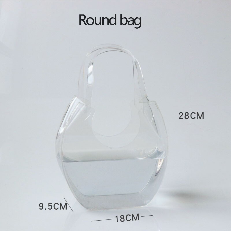 GIEMZA Acryl Tasche Vase Transparente Beutel Warenkorb Schreibtisch Kleine Fische Panzer Blume Töpfe Straße Erschossen Requisiten: runden Tasche