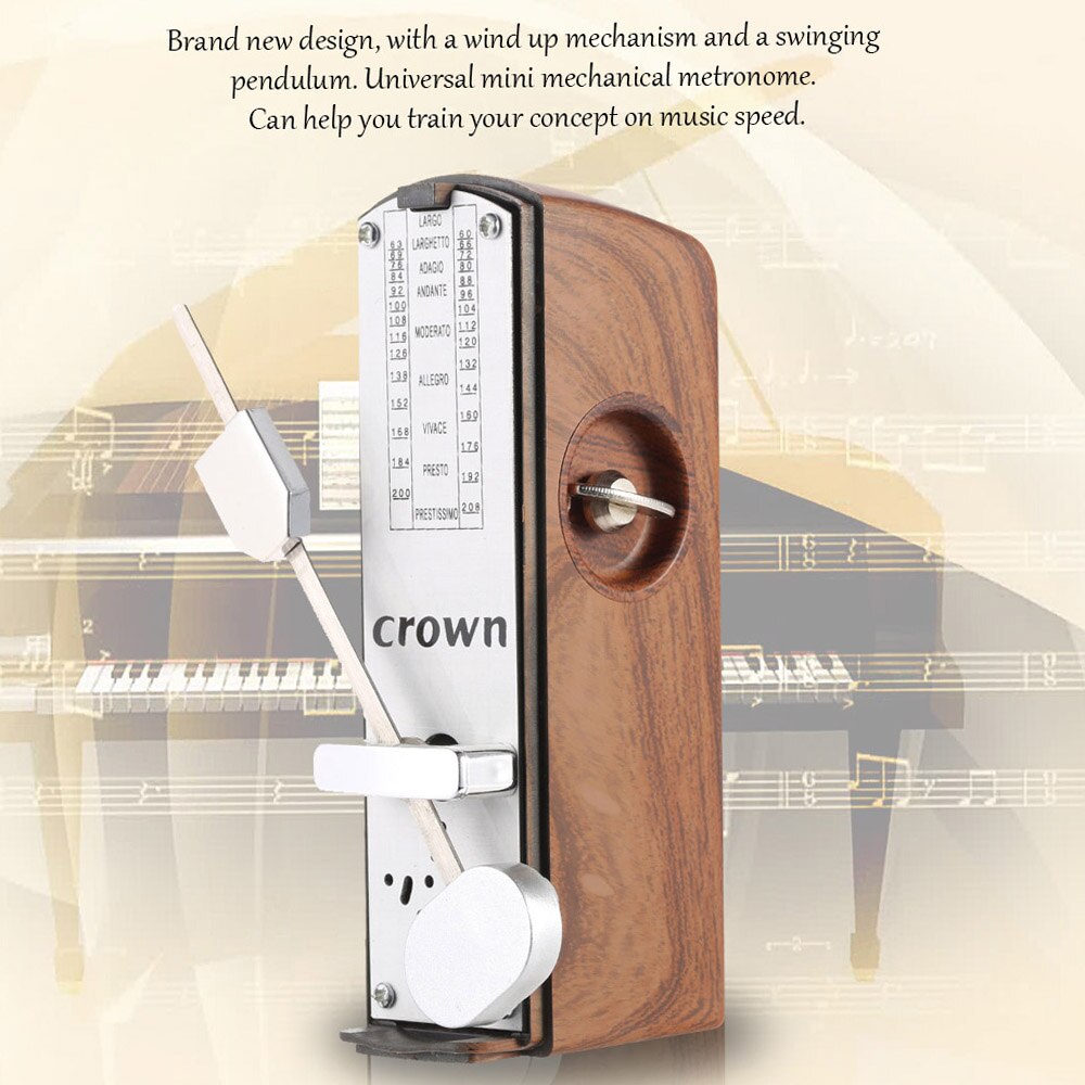Portable Mini Mechanical Metronome Universal Metronome 11cm Height for Piano Guitar Violin Ukule Chinese Zither Music Instrument