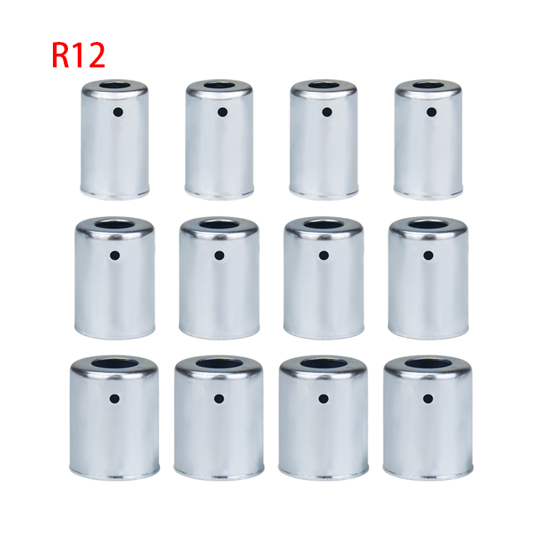 12pcs/lot, #6 #8 #10 #12 A/C Metal Steel Crimp Ferrule Assortment Fitting for Standard / Reduced Barrier Hydraulic Hose Crimper: Brown