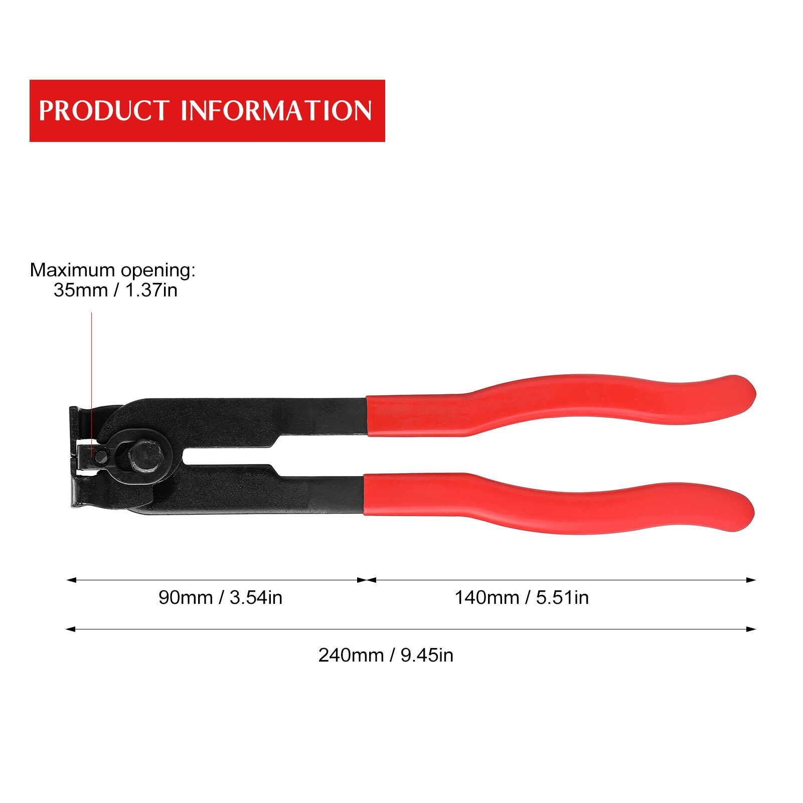 Steel Clamp Tool Ferrule Plier Clamping Cinch for Pex Crimp Rings with Max 35mm Opening