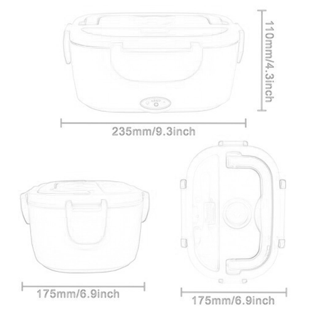 Double layer Heated Lunch Box Portable Electric Heating Food Warmer Electric Lunch Box 1 Food Storage Box for Kitchen Tool