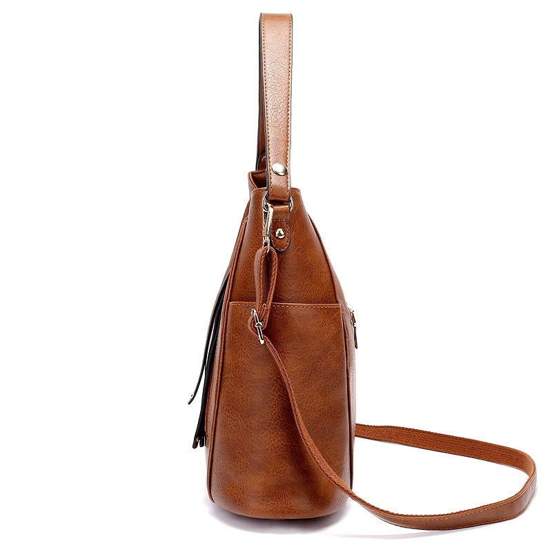 Emmer Tas Lederen Vrouwen Handtassen Vrouwelijke Leisure Schoudertassen Portemonnees Vintage Bolsas Grote Capaciteit draagtas