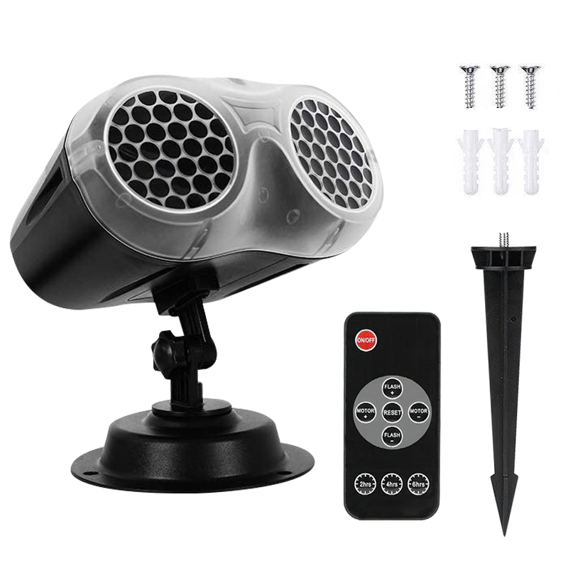Luces LED de discoteca de Navidad, lámpara de proyección de copo de nieve, Binocular dinámico para exteriores, decoración de luz de tormenta de nieve para en casa: Enchufe europeo