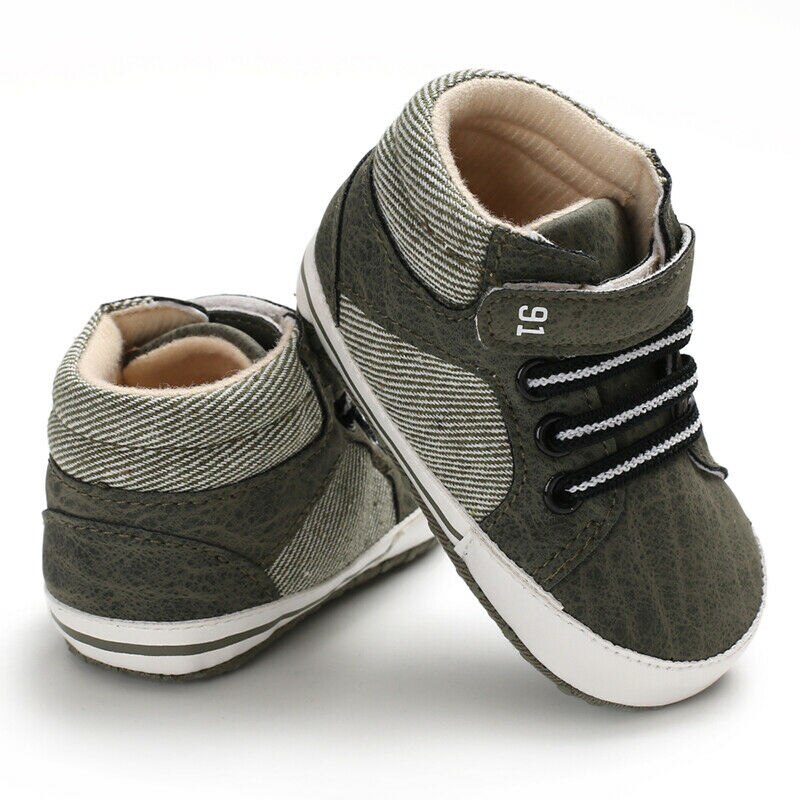 Winter Herfst Baby Jongens Meisjes Casual Lederen Sneakers Sport Crib Soft Eerste Wandelaar Schoenen 0-18 Maanden Babyschoenen: green / 0-6 months