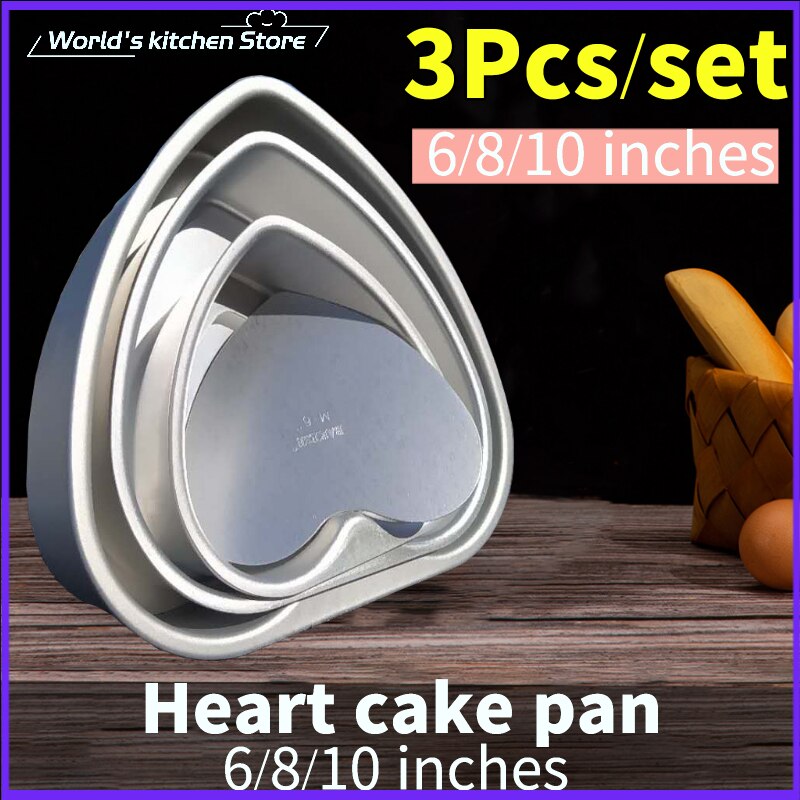 Heart Shaped Cake Pan Met Verwijderbare Bodem Geanodiseerd Aluminium Bruiloft Verjaardag Bakken Cake Tin Cheesecake Pan Chiffon Cakevorm