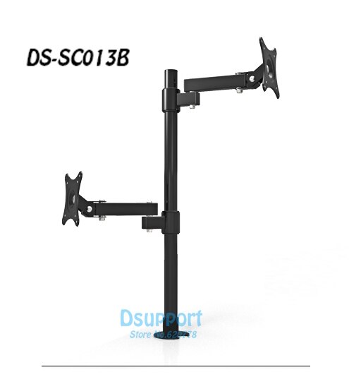 Support écran PC LCS - Pour écrans 14 à 27 Pouces - Rotation 360°, Inclinaison 90° - Fixation VESA 100x100 / 75x75 Mm