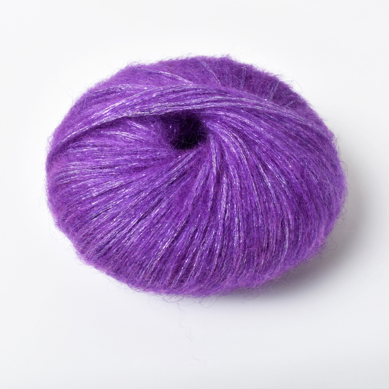 25g/Knäuel Glitzer Mohair Garn Weiche Warme betroffen zur Seite fahren Schal Hütte Faden Nadel Häkeln Hand Gestrickte Faden DIY liefert: Schwarz