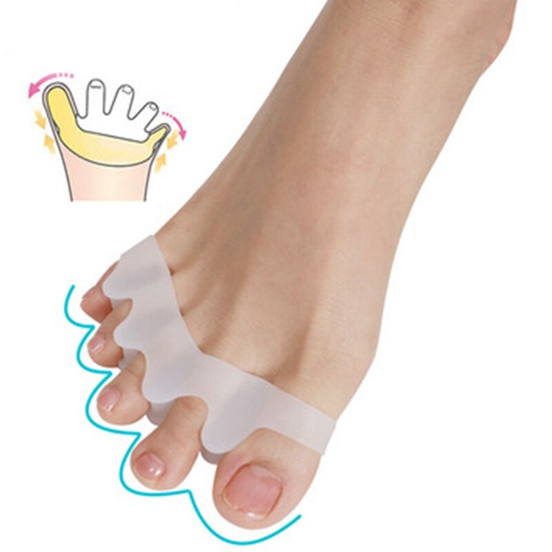 5 Holes Silicone Pedicure Foot Care Pedicure Tool for Legs Finger Toe Separator Divider Thumb Bunion Hallux Valgus Protector