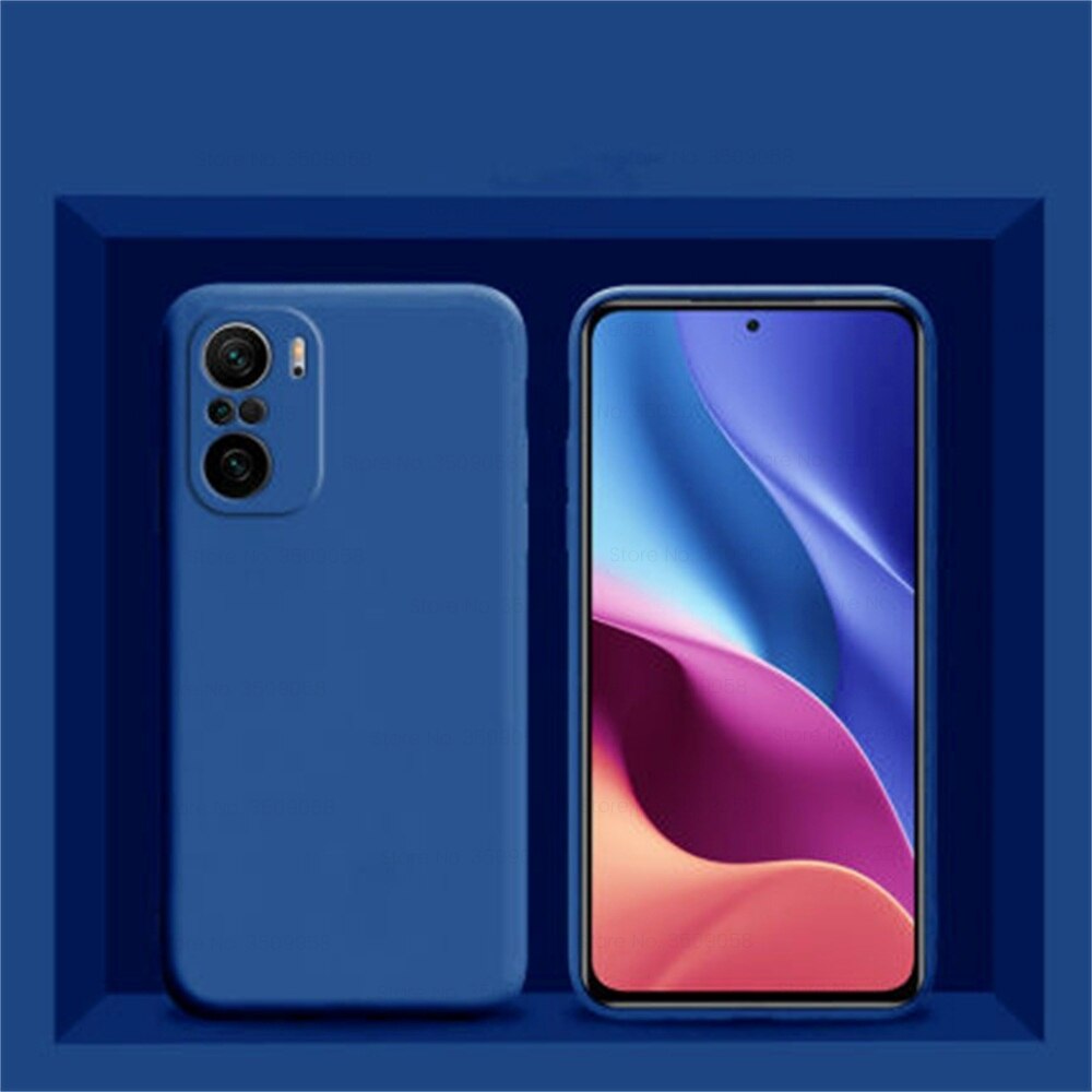 Zachte Vloeibare Siliconen Telefoon Covers Case Voor Xiaomi Pocophone Poxo Poko Little Poco F3 F 3 PocoF3 6.67 ''Shockproof beschermen Coque: Drak Blue