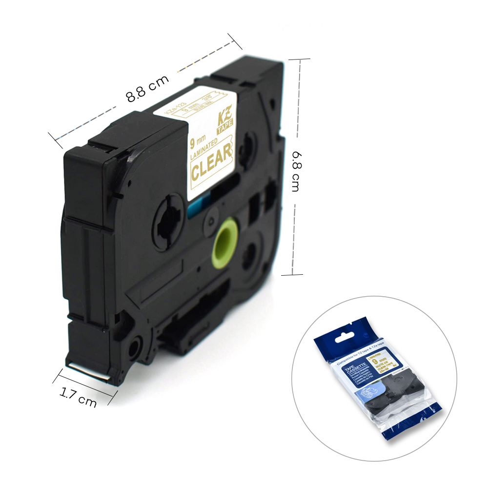 9mm oro in poi chiaro tze124 compatibile per fratello p-tocco stampanti tze etichetta nastro laminato nastro Tze-124 tz124 tz-124 tze tz 124