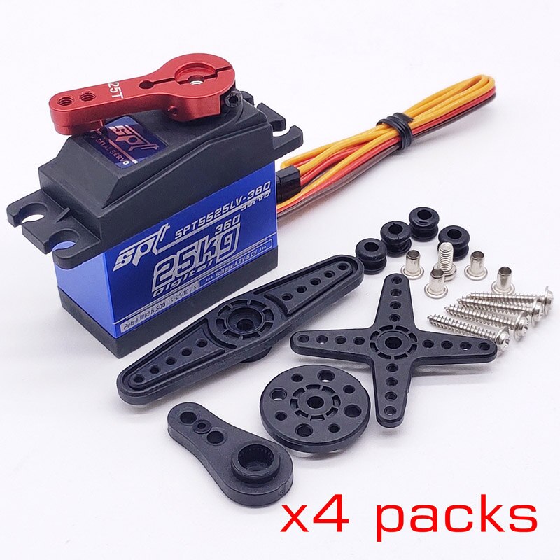 SPT5525LV-360 25kg SPT5535LV-360 35kg full metal gears standard digital servo 360 continuous rotation rotary RC Crawler capstan: 25kg-360 W.A x4pcs