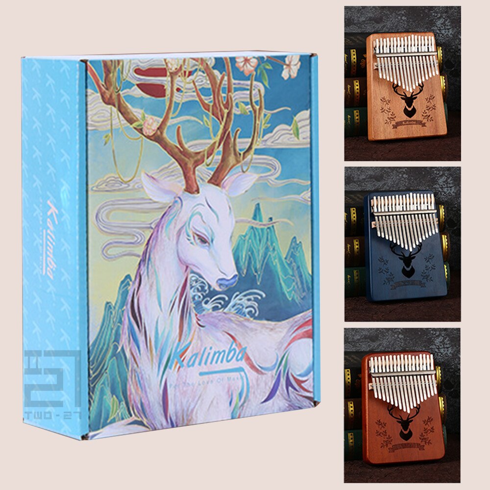 Kalimba Afrikaanse 17 Keys Knoppen Duim Piano Likembe Mbira Drum 17-Key Sanza Voor Beginner Kind Kids Chromatische Musical instrument