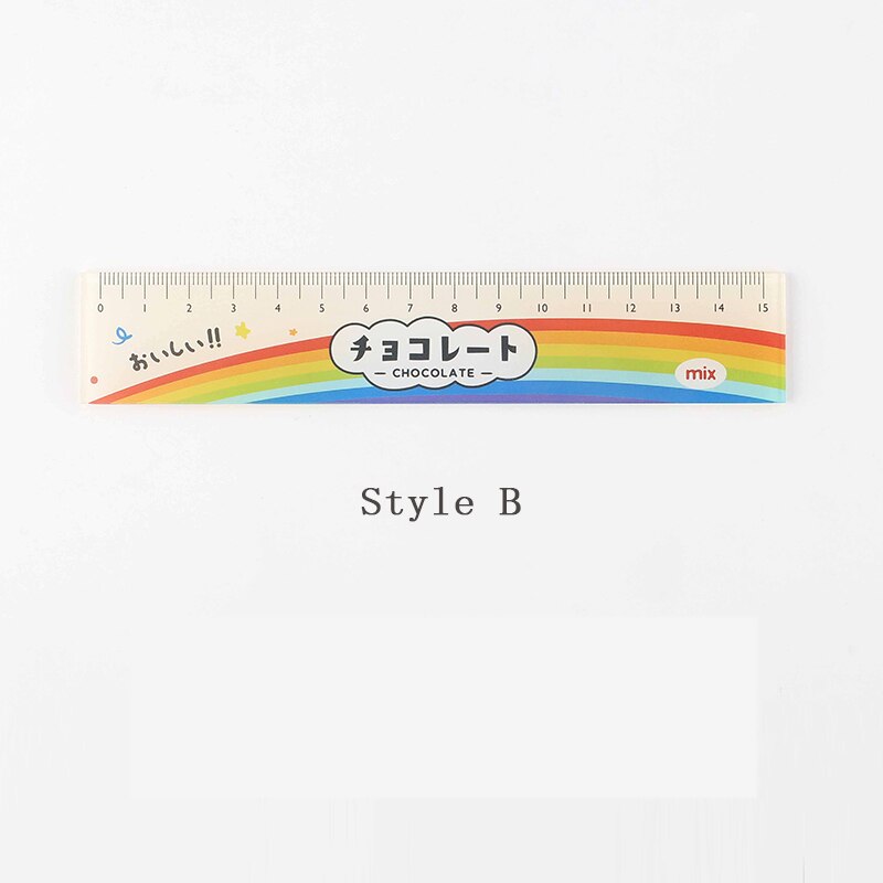 Señor papel, 8 diseños de 15cm, regla de Color acrílico para aperitivos, reglas para dibujo DIY multifunción para niños, estudiantes, oficina, escuela, papelería: B