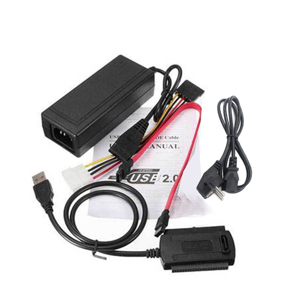 Sata/Pata/Ide Schijf Naar Usb 2.0 Adapter Converter Kabel Voor Harde Schijf Schijf Hdd 2.5 "3.5" Met Externe Ac Power Adapter