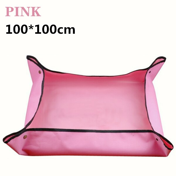 100*100CM Planting Mat Gardening Mat Waterproof Anti-Dirty Flowers Soil Land Mat Gardening Pad Reusable Transplanting Garden Mat: Pink 100x100cm