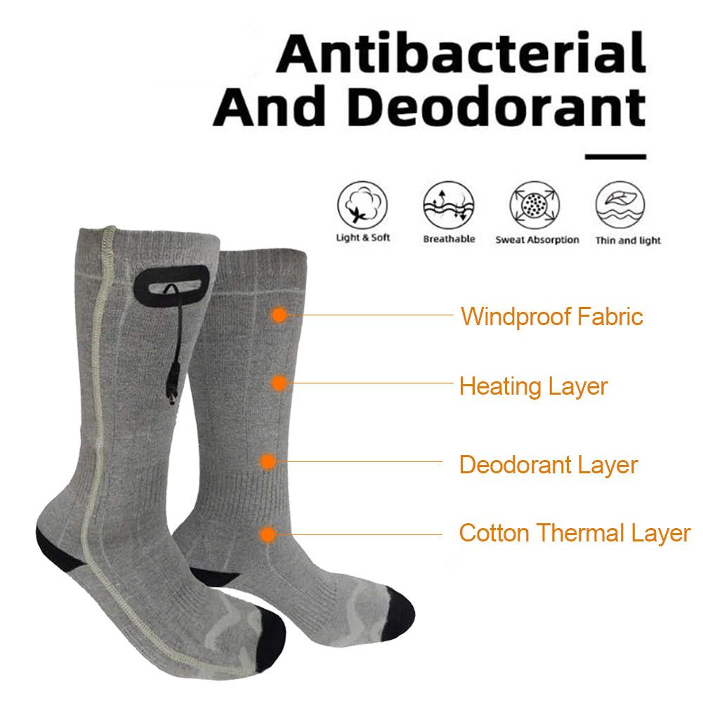 Electric Heated Socks - USB Rechargeable - Adjustable Temperature - Unisex Thermal Winter Socks
