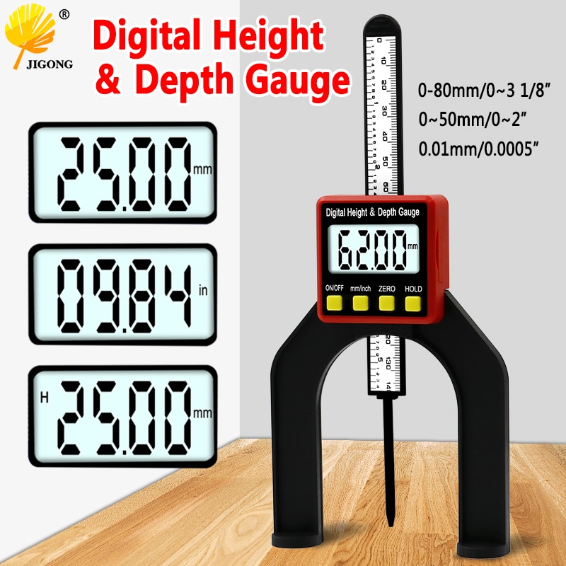 Jauge De Profondeur Numérique Magnétique Sur Pied - Écran LCD, Plage 0-80 Mm, Précision 0,1 Mm - Pour Table De Toupie