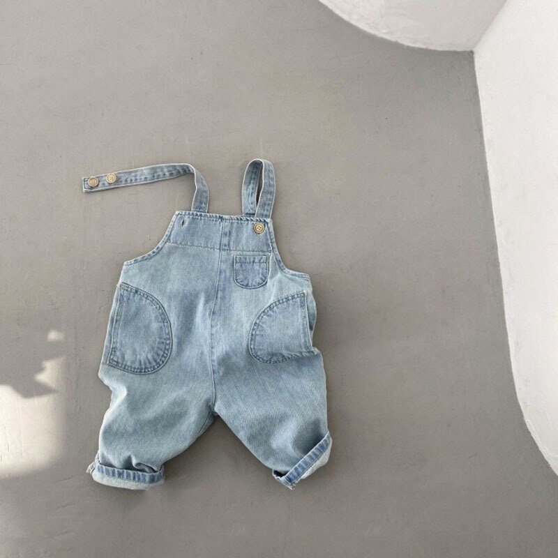 2022 Frühling Sommer Baby ärmellos Overall Kleinkind Denim Overall Jean Jungen lässig Gurt Hose Kinder lässig Denim Hose