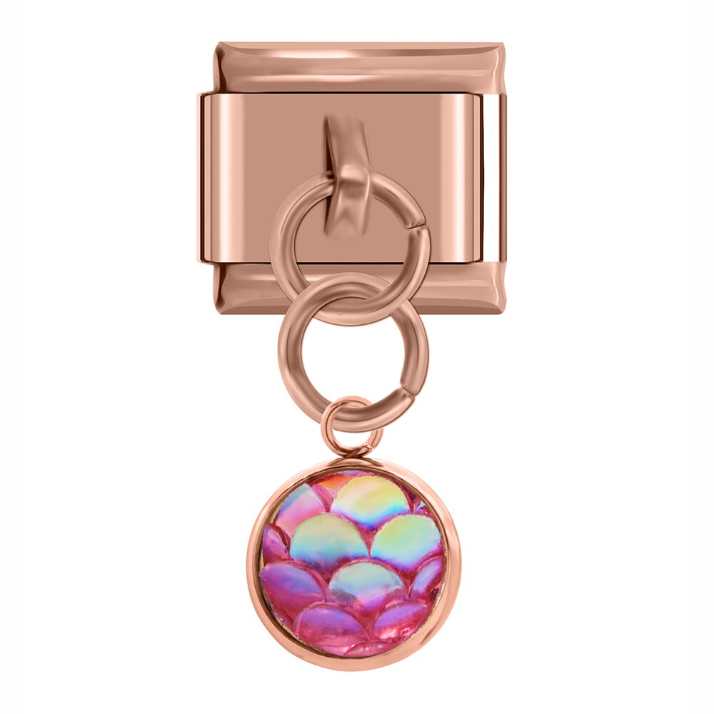 Hapiship Original Daisy Round Fish Scales Rose Italian Charm Fit 9mm Stainless Steel Bracelet DIY Making Jewelry DJ309: N6