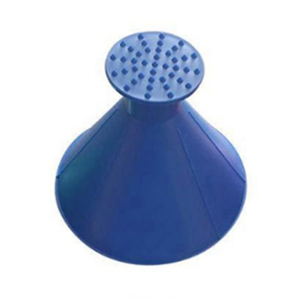 Round Ice Scraper Car Windshield Snow Scraper Funnel Ice Scraper Remove Windshield Snow for Winter Big Horn Shape: Blue