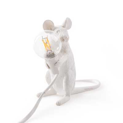 Moderne Hars Rat Muis Lamp Led Tafellamp Kleine Mini Mouse Leuke Led Bureaulamp Home Room Decor Desktable Tafel night Lights: sitting white