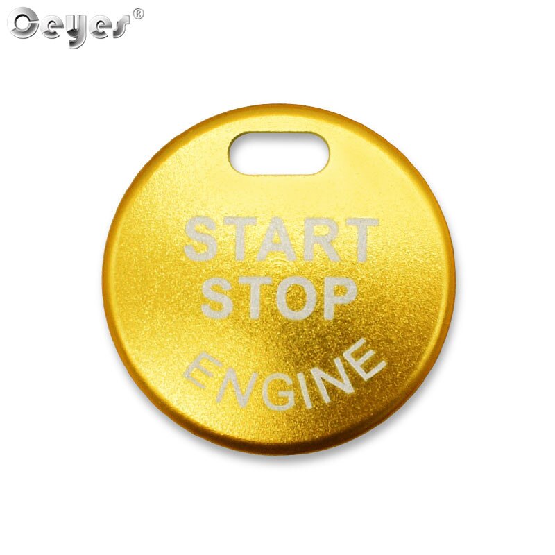 Ceyes For Nissan Qashqai Juke J10 J11 X-Trail Tiida Auto Start Stop Ignition Engine Button Ring Covers Case Car Styling Stickers: Gold for Button