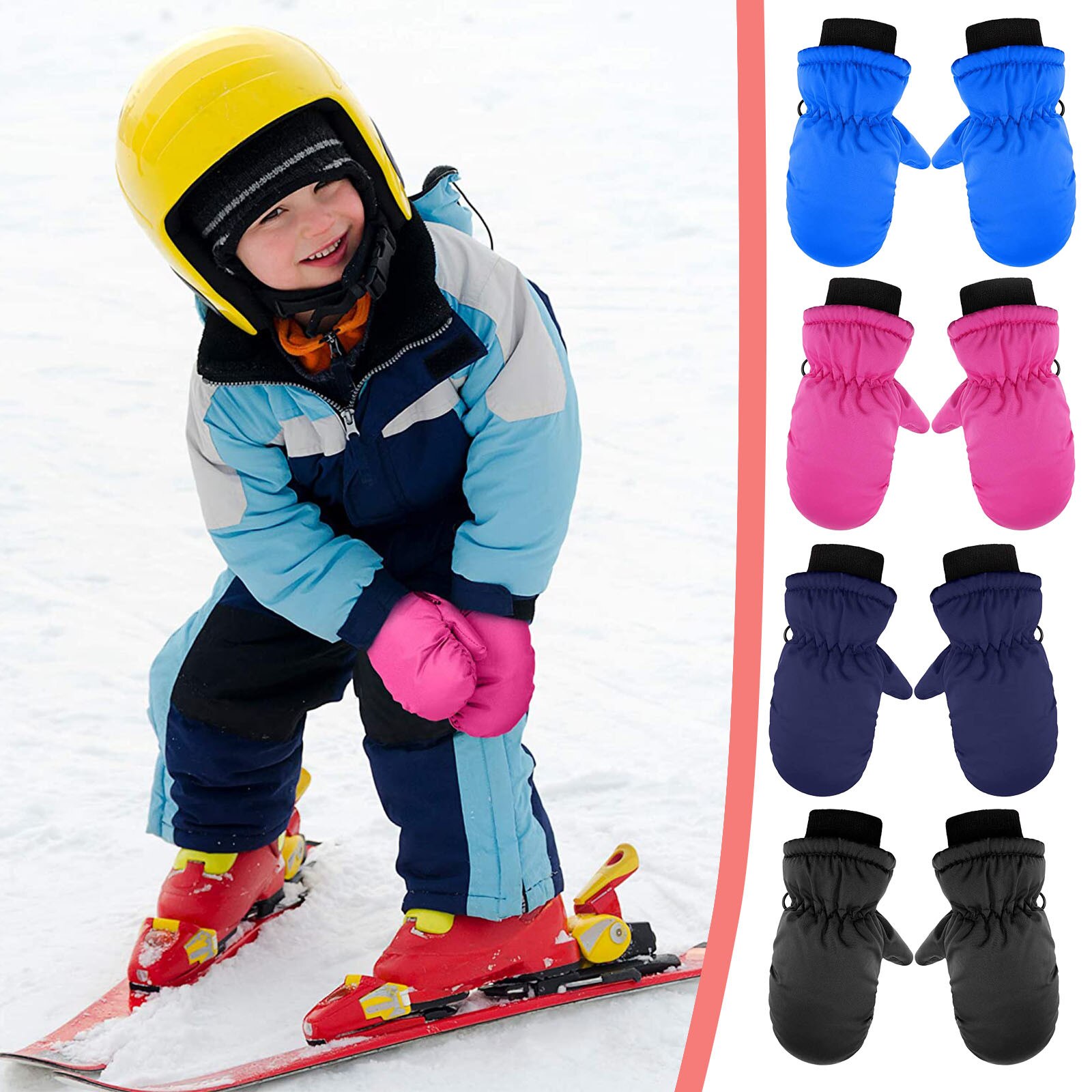 Gants de Ski imperméables pour enfants, 1 paire, pour bébés garçons et filles, pour la neige, chauds, hiver