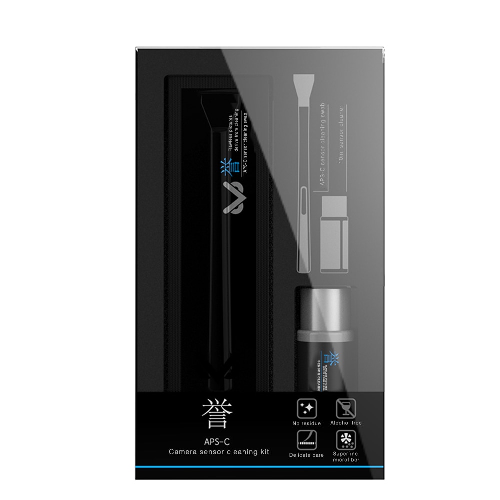 Vsgo VS-S02E APS-C kit de limpeza 16mm * 10 pces do sensor do quadro cotonetes, líquido de limpeza do sensor 10ml para a câmera digtial do ccd/cmos