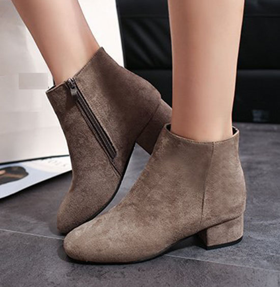 Eagsity mocka chelsea boots kvinnor ankel korta stövlar rund tå dam jobb motorcykel stövlar block häl slip on