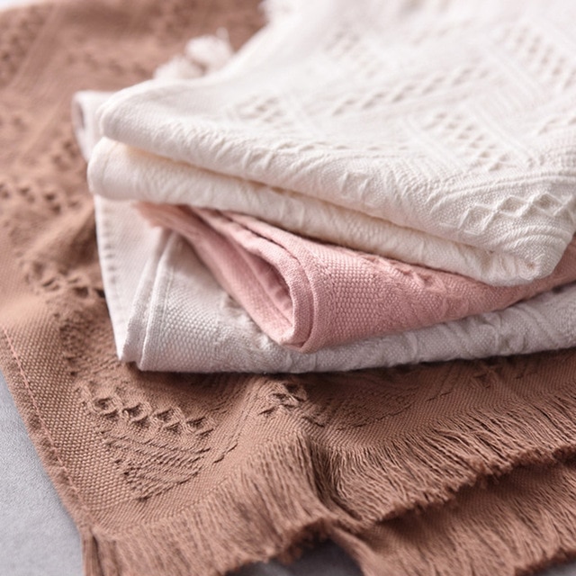 33x75cm off white/grey/pink/grey color cotton jacquard face towel fringe towels wedding household towels adult