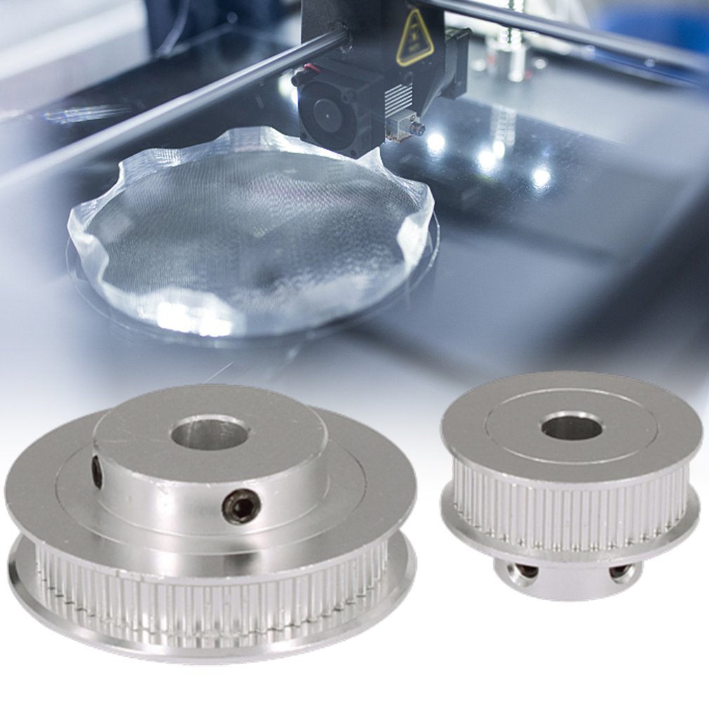 GT2 Aluminum Alloy Timing Belt Pulley With 60 Teeth 6.35MM Timing Belt Width For 3D Printer 6.35mm Wide Timing Belt