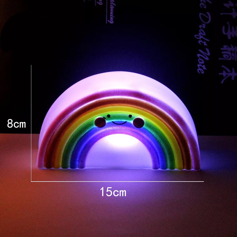 Baby LED-nachtlicht für freundlicher Einhorn Mond Wolke Sonne Stern Baby Schlaf Spielzeug Licht-hoch Spielzeug für freundlicher Art Schreibtisch Lampe Heimat Deko: Regenbogen hell