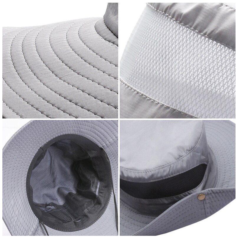 Men and Women Mesh Breathable Fisherman Cap Casual Solid Color Bucket Hat Panama Caps Summer Sun Hat Motorcycle Hat Climbing Hat