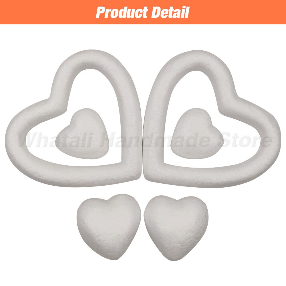 Polystyrene Styrofoam Heart Modelling Foam Hollow/Solid Heart For Party DIY Craft Decoration Supply Valentine Christmas Wedding