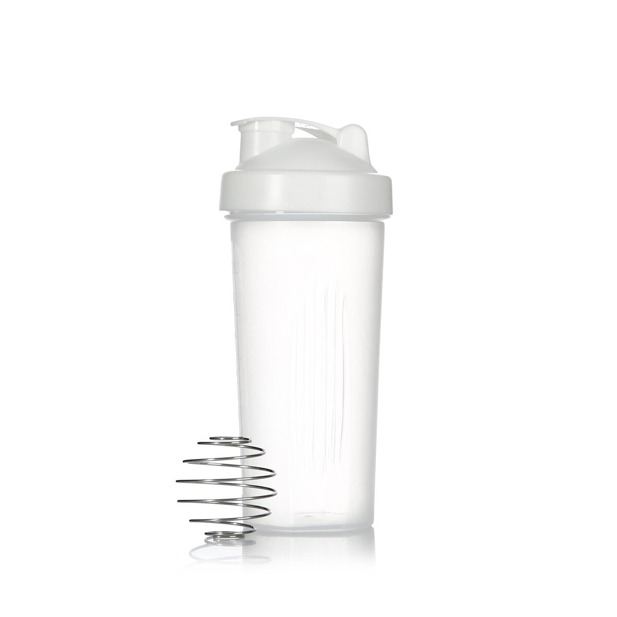 600ml kopp bpa gratis riste protein blender shaker mikser drikke visp ball flaske: Hvit