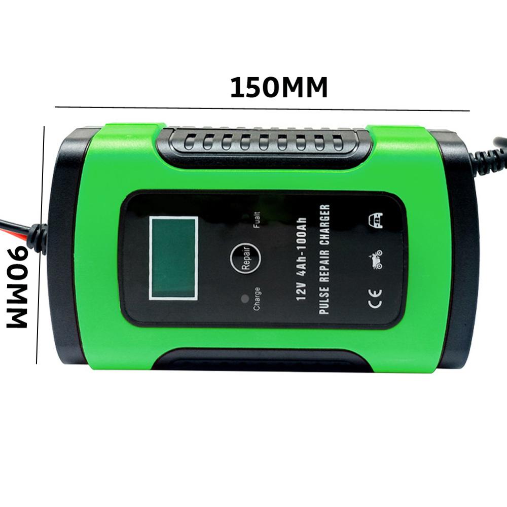 12V Car Battery Charger Intelligent Fast Power Charging Wet Dry AGM Lead Acid Charger Smart Charging 6A 12V Digital LCD Display