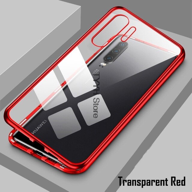 Magnetische Adsorptie Metal Case Voor Motorola Moto G8 Plus Gevallen Enkelzijdig Glas Magneet Telefoon Cover Voor Moto G8Plus G8 plus G8 +: Red