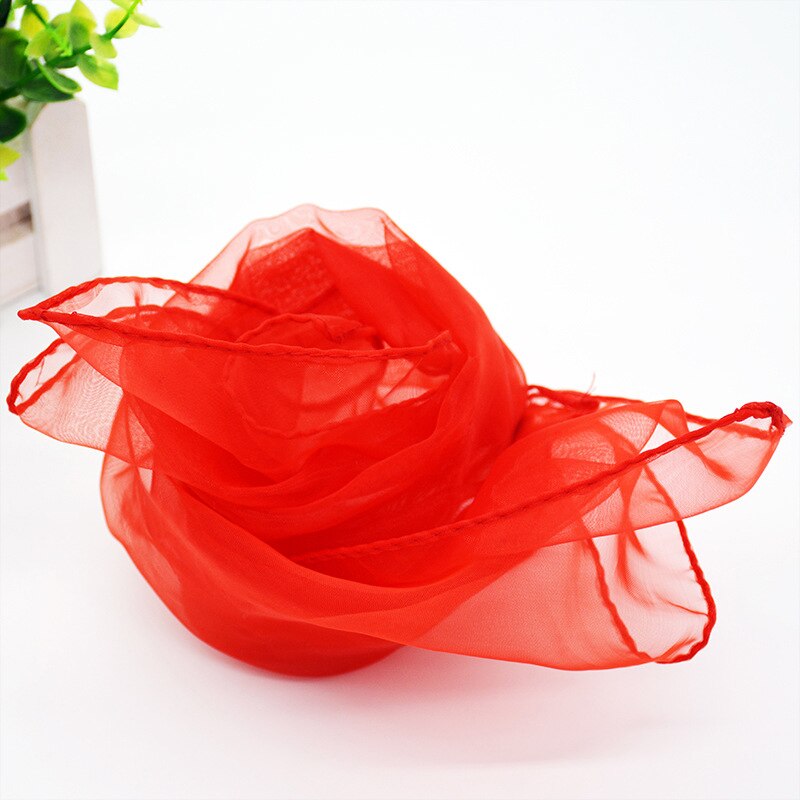 Fille Performance petits foulards danse foulards Imitation de soie petits carrés Candycolor couleur unie belle écharpe: Rouge