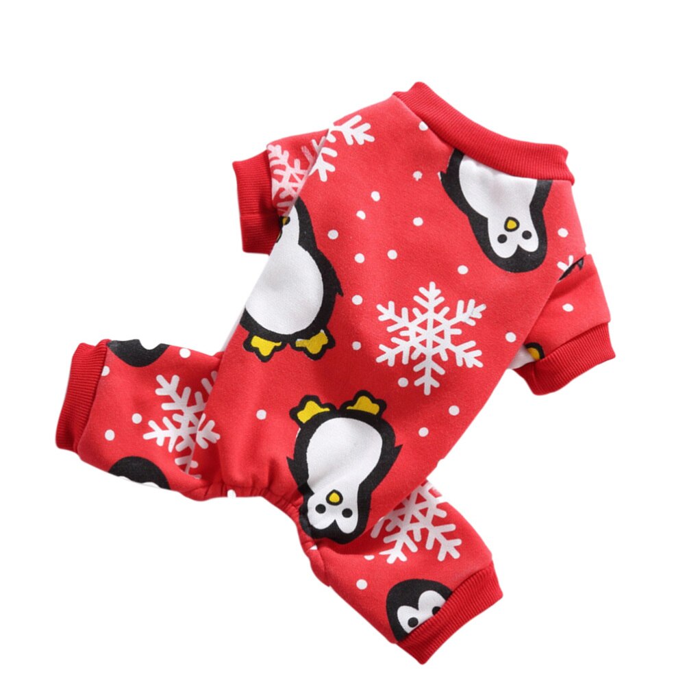 Kerst Vier Voeten Huisdier Pyjama Warme Kleding Huisdier Benodigdheden Voor Puppy Hond (Kerst Pinguïn, Maat S)