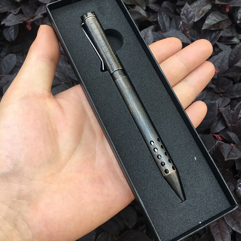 Zuiver Koper Magnetische Handtekening Pen Messing Gel Pen Metalen Pen Kantoorbenodigdheden: Black