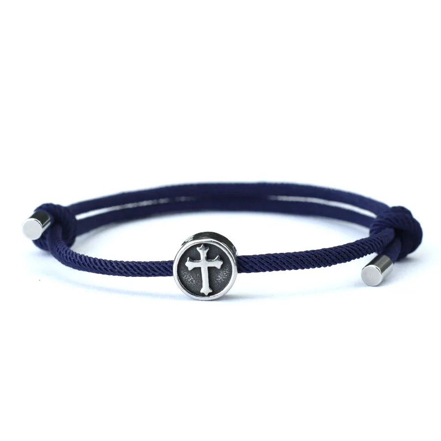 Kruis Armband Voor Heren Handgemaakte Verstelbare 3Mm Dunne String Braslet Unfading Viking Braclet Accessoires Hombre Armband Herren: Goud-kleur
