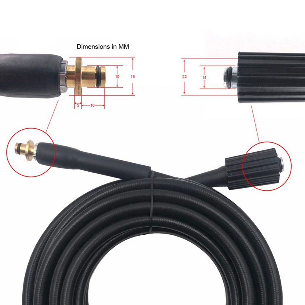 M22x1.5 High Pressure Washer Replacement Extension Hose 6m for K2