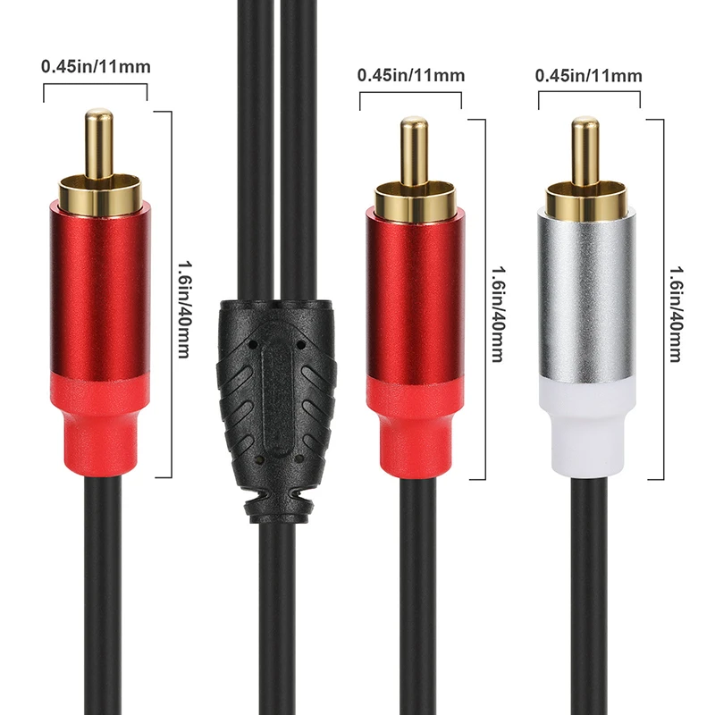 RCA Kabel Splitter 1 in 2 Out Stecker auf Buchse Audio Kabel Stecker Konverter Auto Verstärker Lautsprecher Heimkino Verlängern Draht Adapter