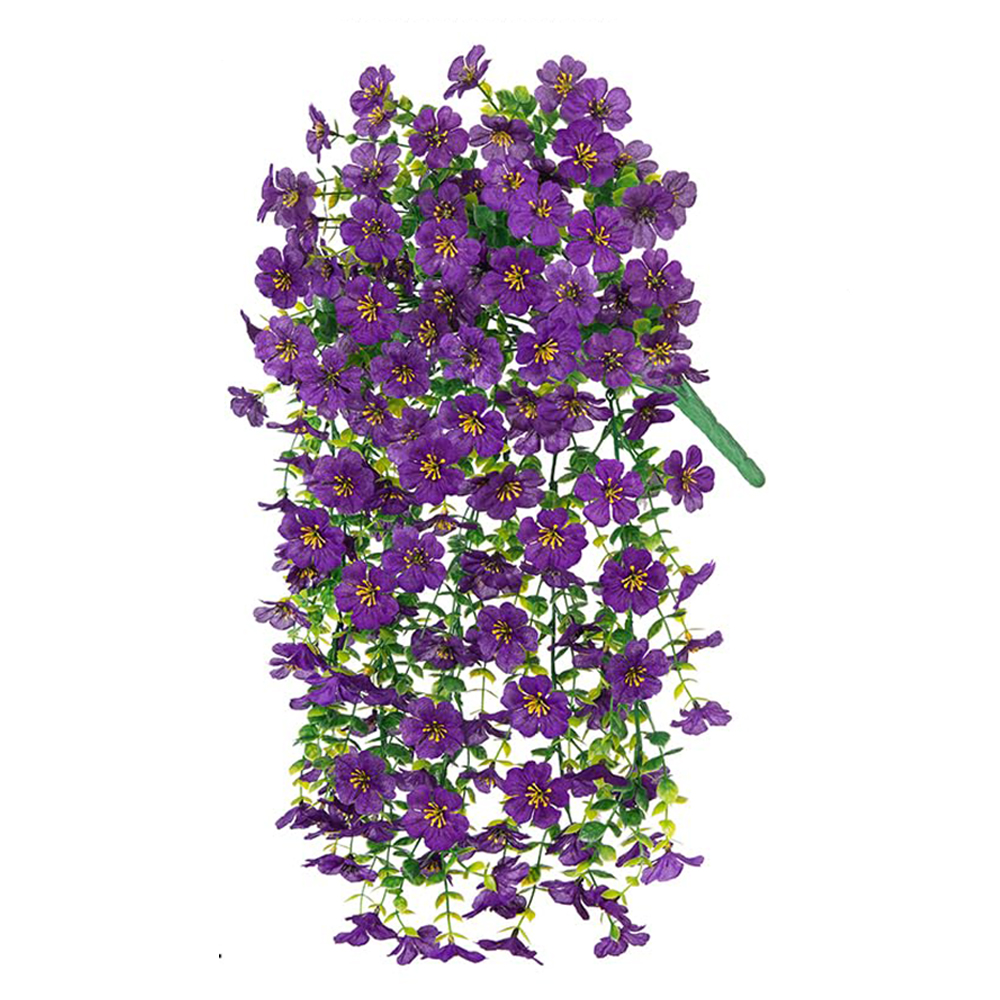 1pc Artificial Hanging Flowers Plants for Outdoor Spring Summer Decoration Faux Silk Daisy UV Resistant Home Yard Decor Flower: green
